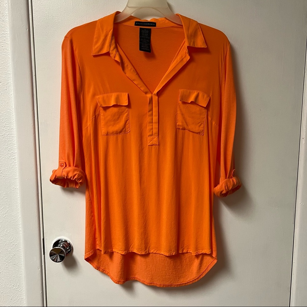 Orange Long Sleeve Top. Size XL.
